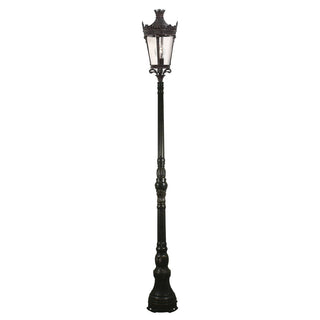 Black ornate street lamp on a white background