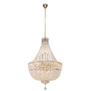 Classique Large 75cm 18 Light Basket Crystal Glass Chandelier in gold and chrome finishes