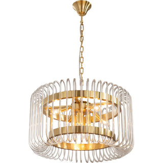 Davoluce Collette 60cm Chandelier Satin Brass Glass Rod Angle View