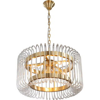 Davoluce Collette 60cm Chandelier Satin Brass Glass Rod Perspective View