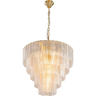 alara medium chandelier satin brass angled full view