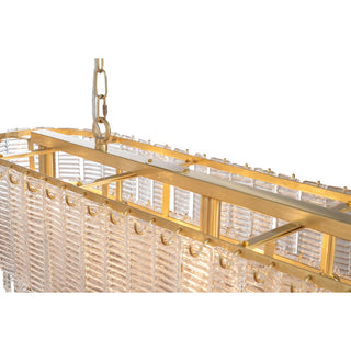 Alara 100cm Linear 5 Light Bench Chandelier Satin Brass