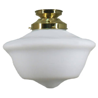 Victorian Schoolhouse Batten Fix Light – 12" Opal Matte Glass Shade