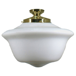 Victorian Schoolhouse Batten Fix Light – 16" Opal Matte Glass Shade
