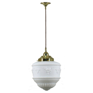 Senator 8" Opal Matte Pendant Light on Cloth Cord