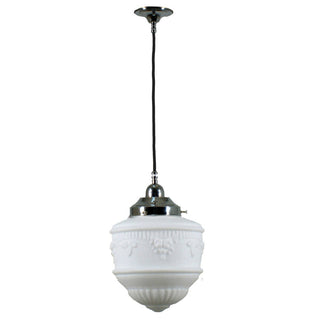 Senator 8" Opal Matte Pendant Light on Cloth Cord