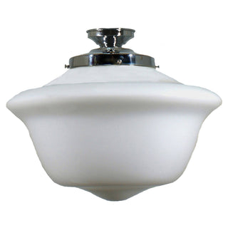 Victorian Schoolhouse Batten Fix Light – 16" Opal Matte Glass Shade
