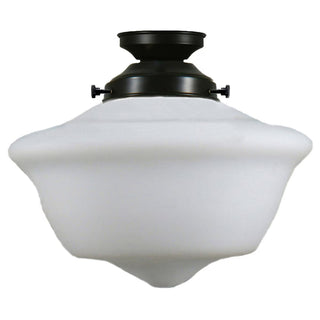 Victorian Schoolhouse Batten Fix Light – 12" Opal Matte Glass Shade