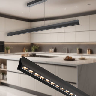 Telbix LUCID 180cm LED Pendant from $629.00 - linear led pendant light, linear pendant light 1800mm, linear pendant lights for kitchen island. Wood linear pendant light