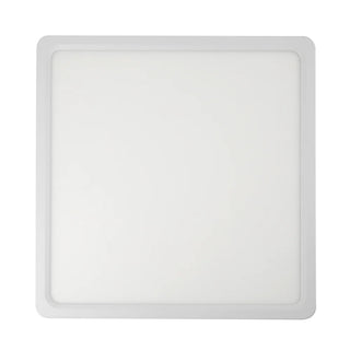 Square white LED panel light on a white background