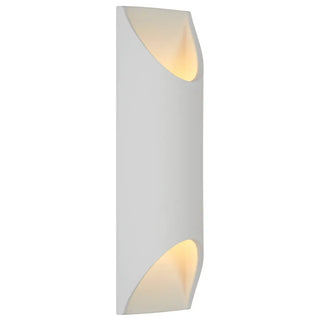 Telbix Mazal white gypsum wall light with sculptural curved openings.