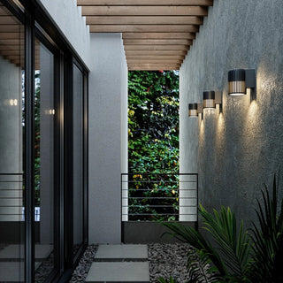 Davoluce Nordlux Aludra Wall Light Seaside Black exterior walkway lifestyle