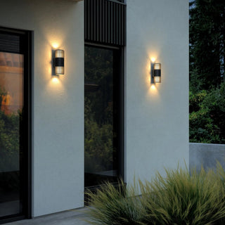 Davoluce Nordlux Aludra Up Down Wall Light Seaside Black Exterior Facade