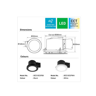 Mercator Turboline white bathroom exhaust fan with LED