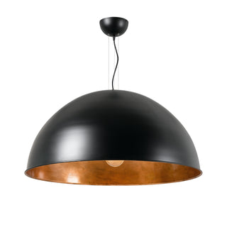 Newport Dome Pendant Light – Black with Gold, Silver or Copper Leaf Interior