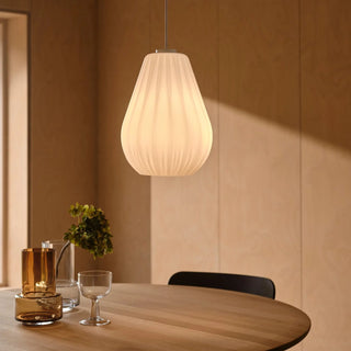 Sallino opal glass pendant light pleated shade Nordlux hanging light modern interior