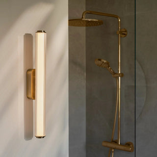 Virelle 50 wall light installed vertically beside bathroom mirror