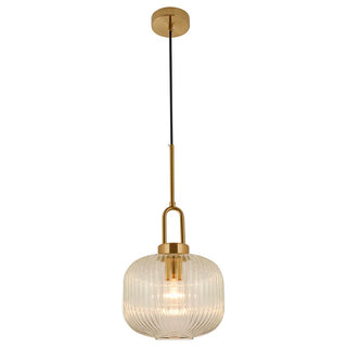 Main Pendant Light Black Cord Satin Brass