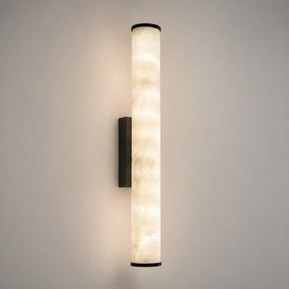 Tubula 40cm marble look LED wall light illuminated on white wall