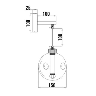 Meteor 1 Light Wall Lamp – Satin Gold / Clear Glass