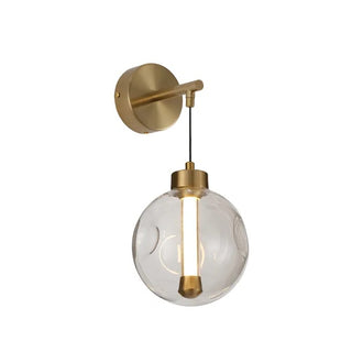 Meteor 1 Light Wall Lamp – Satin Gold / Clear Glass