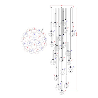 Meteor 20 Light Pendant – Satin Gold LED Chandelier | Vencha Lighting Australia