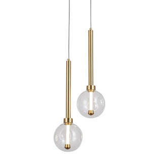 Meteor 2 Light Pendant – Satin Gold / Clear Glass