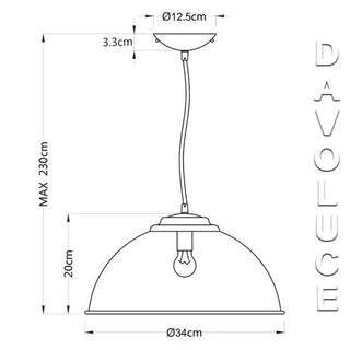 Newport Dome Pendant Light – Black with Gold, Silver or Copper Leaf Interior