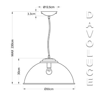 Newport Dome Pendant Light – Black with Gold, Silver or Copper Leaf Interior