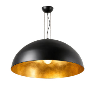 Newport Dome Pendant Light – Black with Gold, Silver or Copper Leaf Interior