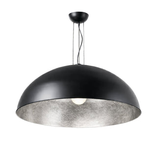 Newport Dome Pendant Light – Black with Gold, Silver or Copper Leaf Interior