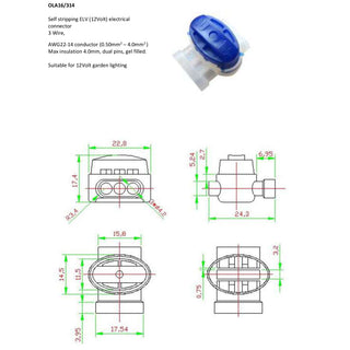 12V or 24V GEL Connectors for garden lights. Davoluce Lighting