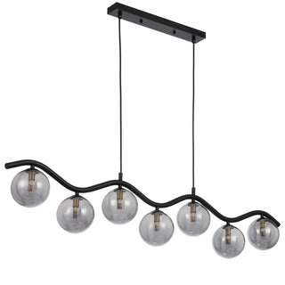 Telbix ORTON 7 PENDANT BLACK - Pendant lights Australia, pendant lights Melbourne, Bedside pendant lights, Staircase Pendant Lights. Modern Pendants for dining tables in Melbourne. Pendant Lights for Every Setting. 