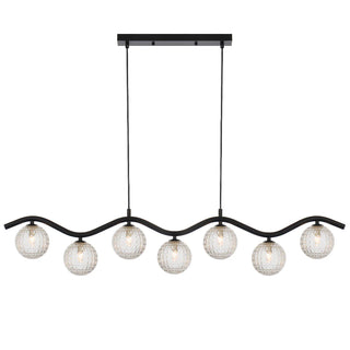 Telbix ORTON 7 PENDANT BLACK - Pendant lights Australia, pendant lights Melbourne, Bedside pendant lights, Staircase Pendant Lights. Modern Pendants for dining tables in Melbourne. Pendant Lights for Every Setting. 