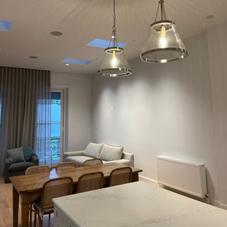 Telbix Olmont Pendant light installed above the kitchen bench 