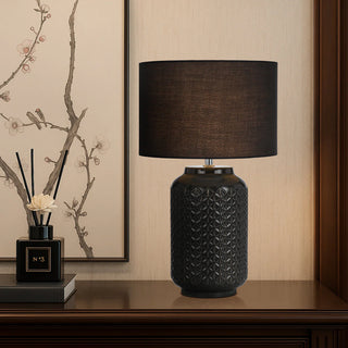 Telbix Pascal table lamp styled on console table