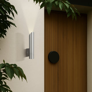 Penros 1 Light in Stainless Steel illuminating an exterior doorway with focused downlight.