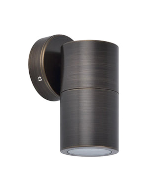 Antique Brass Single Fixed GU10 LED Wall Light