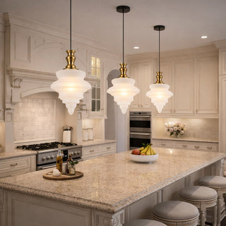 Telbix Privas 28cm Pendant Lights installed in the kitchen