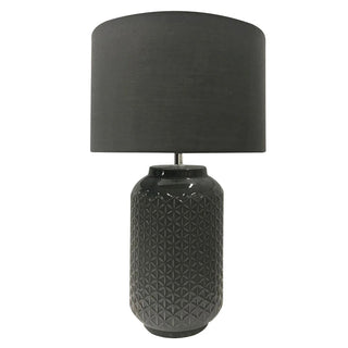 Pascal ceramic table lamp grey finish on white background