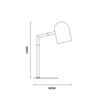 Pia Desk Lamp – technical drawing L31.5 × W20 × H46cm