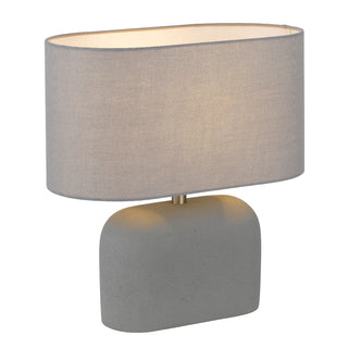 Reano table lamp Telbix grey concrete base with fabric shade