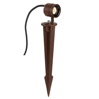 Brown outdoor landscape light with spike on a white background