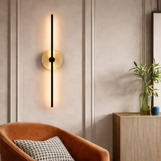 Black Rimini LED wall light installed in a contemporary living room