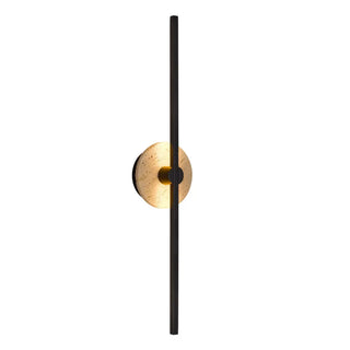 Telbix Rimini LED wall light in Black with natural beige travertine disc