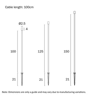 Telbix Rush LED post light dimensions diagram