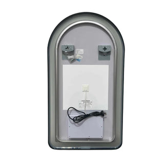 130x70cm Arched Black Framed Frosted LED Mirror