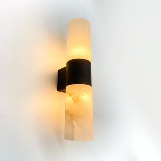 Rome 29cm White Marble Wall Light – Satin Brass or Black Trim