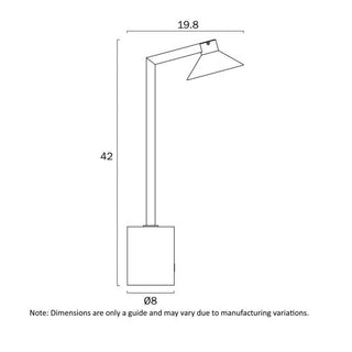Satrom LED table lamp dimension drawing
