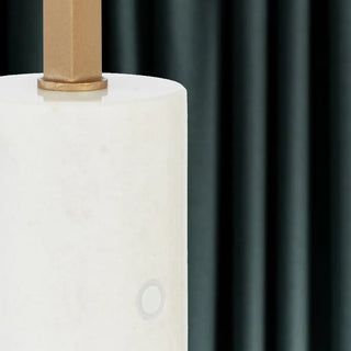 Close-up of white marble base on Telbix Satrom LED table lamp